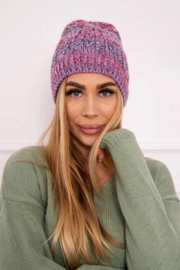 Czapka z polarem Melisa K241 fioletowy+czerwony  