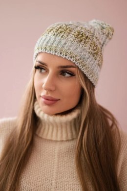 Czapka z polarem Melisa K241 miętowy+oliwkowy  