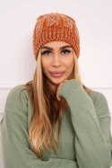 Czapka z polarem Melisa K241 pomarańczowy+szary  