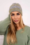 Czapka z polarem Melisa K241 szary+oliwkowy  
