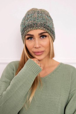 Czapka z polarem Melisa K241 turkusowy+zielony  