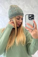 Czapka z polarem Melisa K241 turkusowy+zielony  