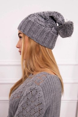 Czapka z polarem Paryż K213 jasno szara  