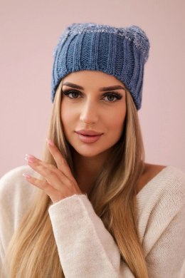 Czapka z polarem Paryż K213 jeansowa  