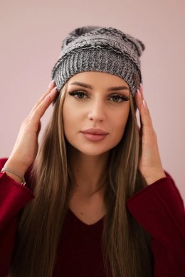 Czapka z polarem Patrycja K254 czarny+szary  