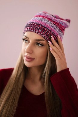 Czapka z polarem Patrycja K254 fuksja+różowy  
