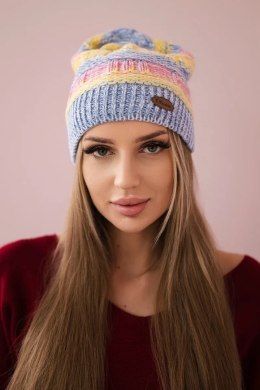 Czapka z polarem Patrycja K254 różowy+niebieski  