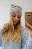 Czapka z polarem Patrycja K254 żółty+niebieski  