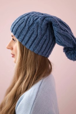Czapka z polarem Paulina K227 ciemno jeansowa  