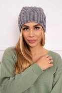 Czapka z polarem Paulina K227 ciemno szara  