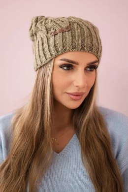 Czapka z polarem Paulina K227 khaki  