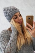 Czapka z polarem Roma K224 ciemno szara  
