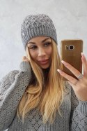 Czapka z polarem Roma K224 ciemno szara  