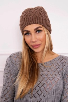 Czapka z polarem Roma K224 mocca  