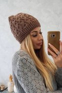 Czapka z polarem Roma K224 mocca  