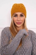 Czapka z polarem Roma K224 musztardowa  