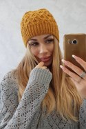 Czapka z polarem Roma K224 musztardowa  