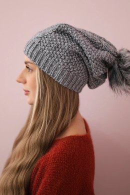 Czapka z polarem Sandra K210 ciemno szara  