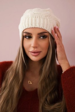 Czapka z polarem Sandra K210 ecru  