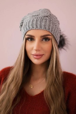 Czapka z polarem Sandra K210 jasno szara  