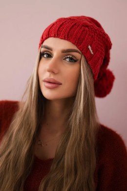 Czapka z polarem Sandra K210 malinowa  