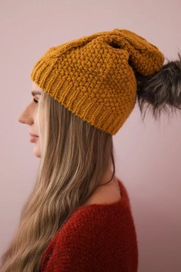Czapka z polarem Sandra K210 musztardowa  