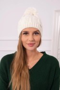 Czapka z polarem Stefania K278 ecru  