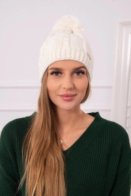 Czapka z polarem Stefania K278 ecru  