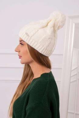 Czapka z polarem Stefania K278 ecru  