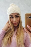 Czapka z polarem Stefania K278 ecru  