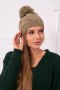 Czapka z polarem Stefania K278 jasny khaki  