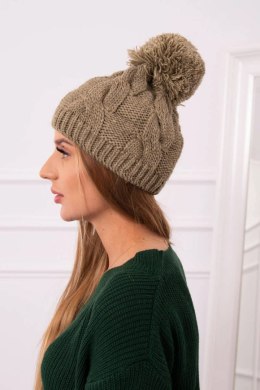 Czapka z polarem Stefania K278 jasny khaki  