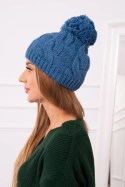 Czapka z polarem Stefania K278 jeansowa  
