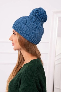 Czapka z polarem Stefania K278 jeansowa  