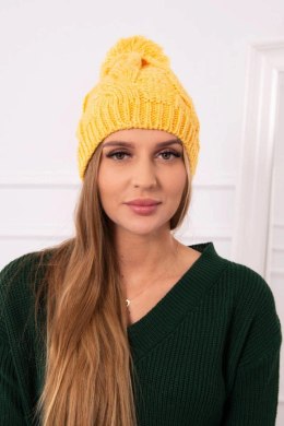 Czapka z polarem Stefania K278 żółta  