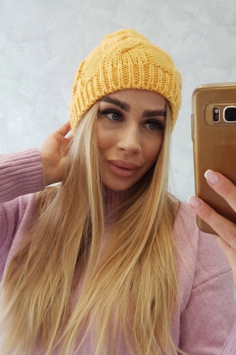 Czapka z polarem Stefania K278 żółta Czapka z polarem Stefania K278 żółta