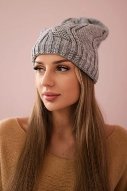 Czapka z polarem Sylwia K244 jasno szara  