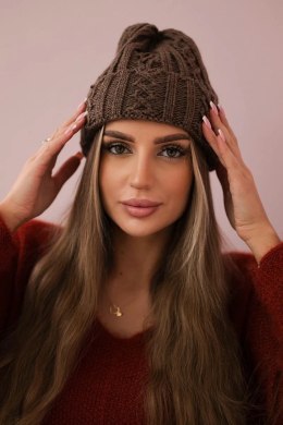 Czapka z wywinięciem Marzena K206 brązowa  