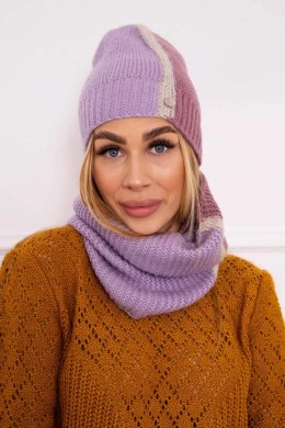 Komplet damski trójkolorowy P103 ciemny różowy+fioletowy  