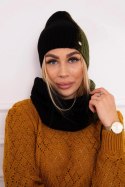 Komplet damski trójkolorowy P103 czarny+khaki  