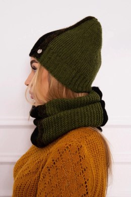 Komplet damski trójkolorowy P103 czarny+khaki  