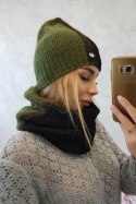 Komplet damski trójkolorowy P103 czarny+khaki  