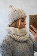 Komplet damski z grubym prążkiem P100 beżowy  