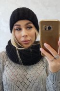 Komplet damski z grubym prążkiem P100 czarny  