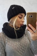 Komplet damski z grubym prążkiem P100 czarny  