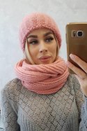 Komplet damski z grubym prążkiem P100 różowy  