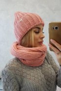 Komplet damski z grubym prążkiem P100 różowy  