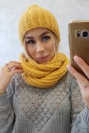 Komplet damski z grubym prążkiem P100 żółty  