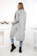 Sweter Kardigan splot warkocz szary  