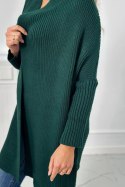 Sweter z rękawami typu nietoperz ciemny zielony  